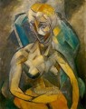 Femme nue assise dans un fauteuil 1913 Kubismus